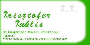 krisztofer kuklis business card